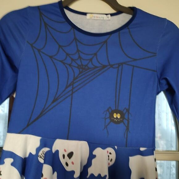 Unshine Swing Spider Ghosts Halloween Dress Size Girl's 10 Worn 1 Time - Picture 2 of 2